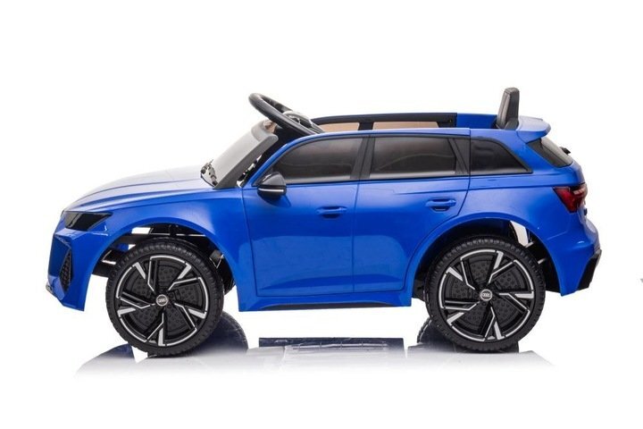 Audi Masinuta electrica pentru copii RS6 BRD-2118 Blue cu telecomanda 2.4G 2 motoare 45W fiecare baterie 12V si 4.5Ah sistem o integrat MP3 USB si Bluetooth faruri si stopuri luminoase 102 x 43 x 60 cm