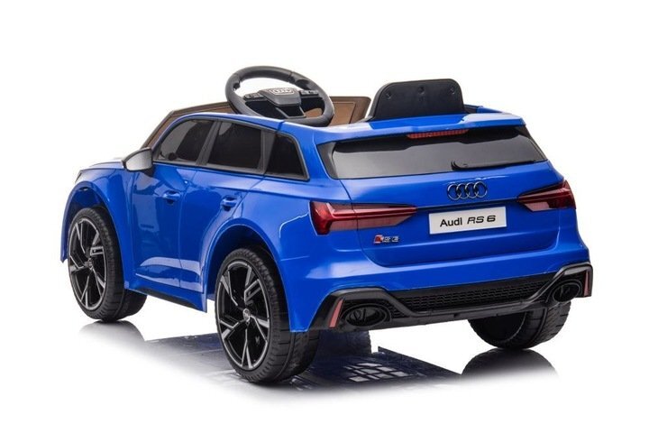 Audi Masinuta electrica pentru copii RS6 BRD-2118 Blue cu telecomanda 2.4G 2 motoare 45W fiecare baterie 12V si 4.5Ah sistem o integrat MP3 USB si Bluetooth faruri si stopuri luminoase 102 x 43 x 60 cm