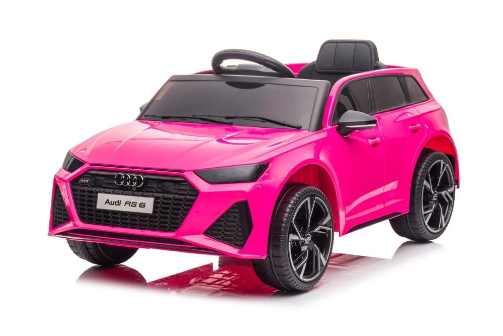 Audi Masinuta electrica pentru copii RS6 BRD-2118 Pink cu telecomanda 2.4G 2 motoare 45W fiecare baterie 12V si 4.5Ah sistem o integrat MP3 USB si Bluetooth faruri si stopuri luminoase 102 x 43 x 60 cm