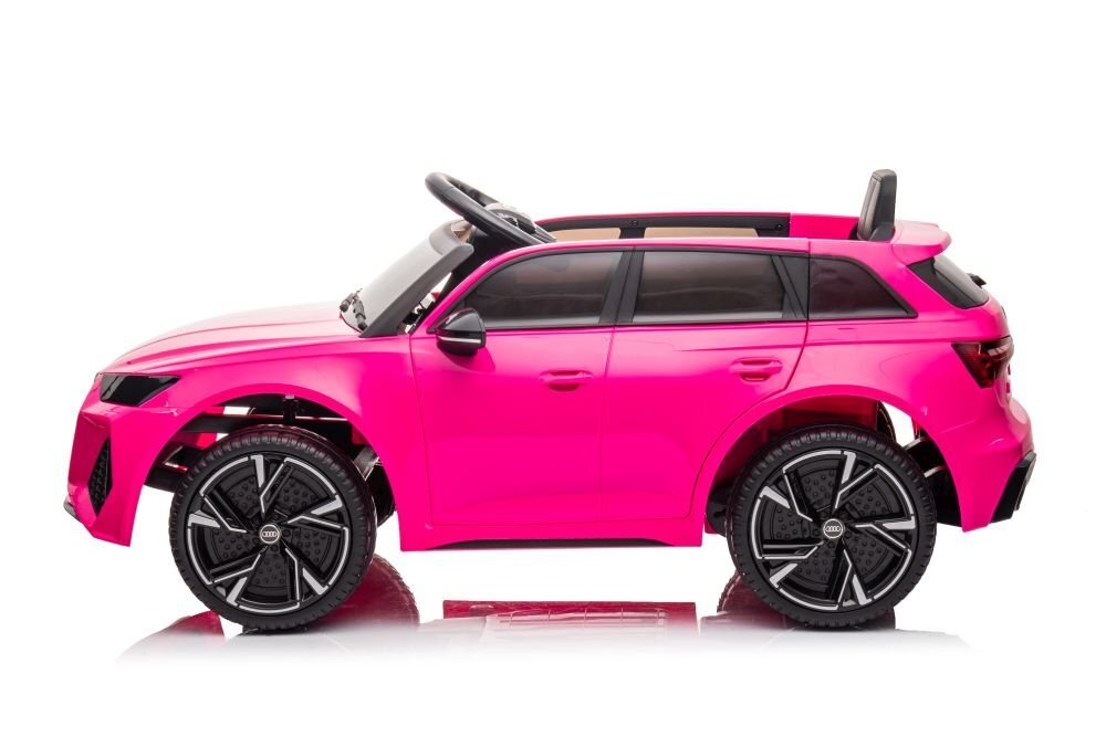Audi Masinuta electrica pentru copii RS6 BRD-2118 Pink cu telecomanda 2.4G 2 motoare 45W fiecare baterie 12V si 4.5Ah sistem o integrat MP3 USB si Bluetooth faruri si stopuri luminoase 102 x 43 x 60 cm