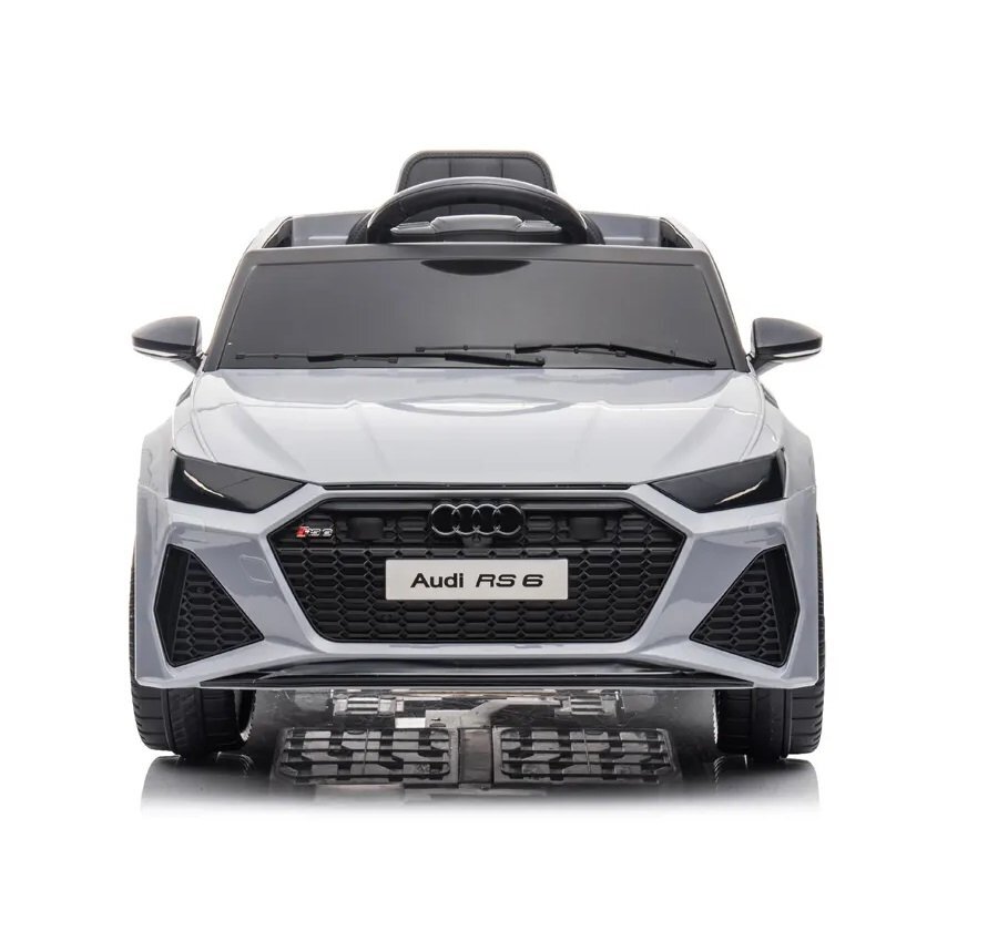 Audi Masinuta electrica pentru copii RS6 Grey cu roti EVA 70W telecomanda pornire la buton roti Eva si scaun piele