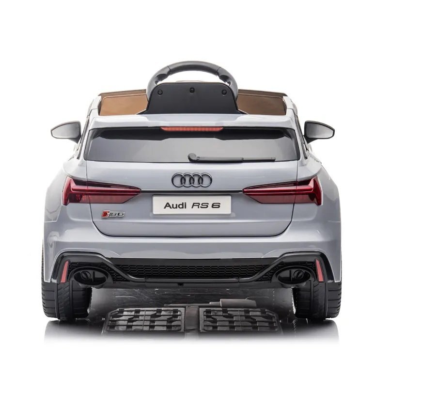 Audi Masinuta electrica pentru copii RS6 Grey cu roti EVA 70W telecomanda pornire la buton roti Eva si scaun piele