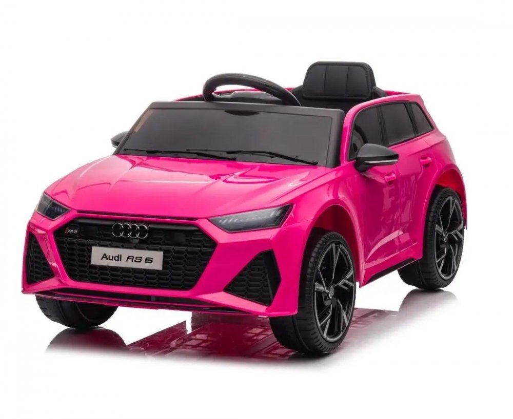 Audi Masinuta electrica pentru copii RS6 Pink cu roti EVA 70W telecomanda pornire la buton roti Eva si scaun piele