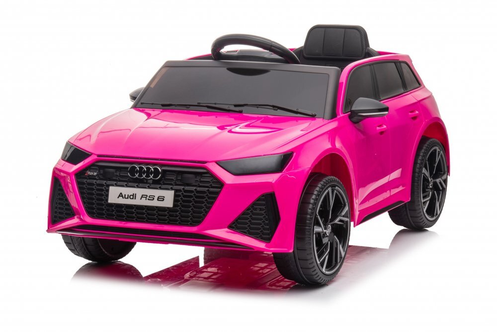Audi Masinuta electrica pentru copii RS6 Pink cu roti EVA 70W telecomanda pornire la buton roti Eva si scaun piele