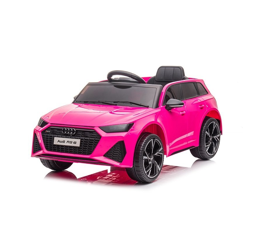 Audi Masinuta electrica pentru copii RS6 Pink cu roti EVA 70W telecomanda pornire la buton roti Eva si scaun piele