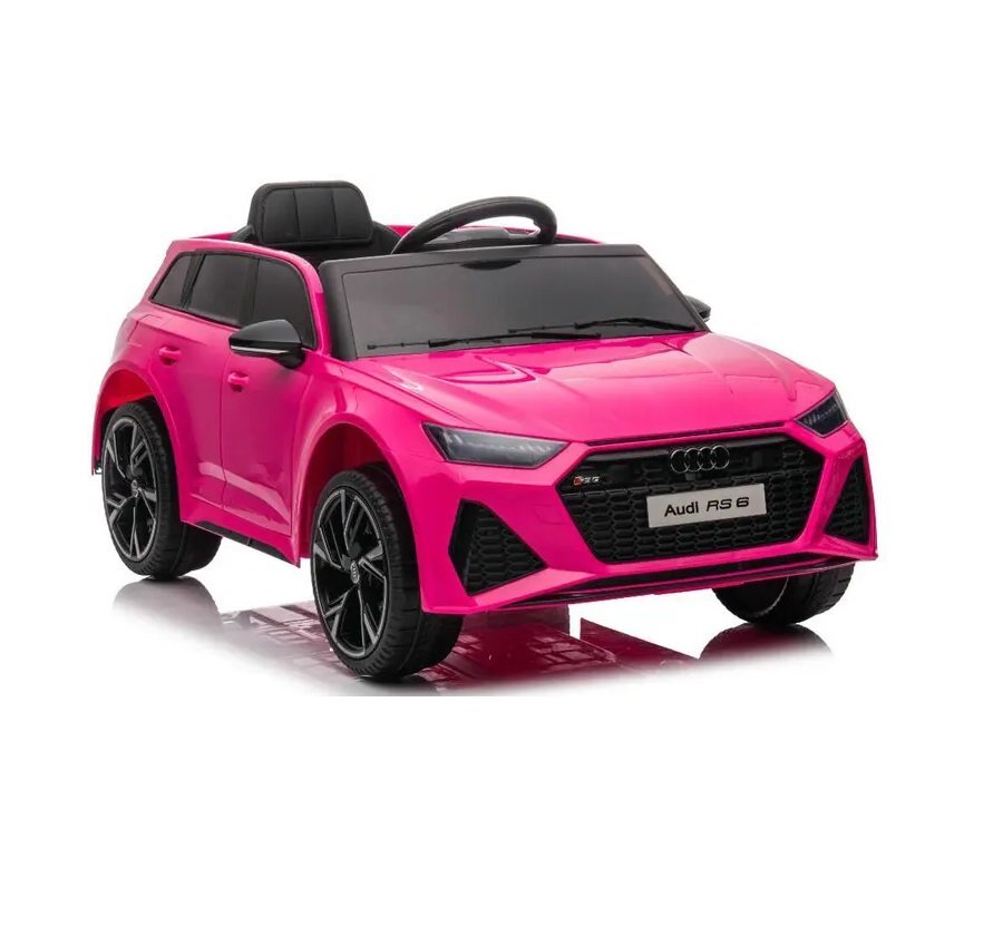 Audi Masinuta electrica pentru copii RS6 Pink cu roti EVA 70W telecomanda pornire la buton roti Eva si scaun piele
