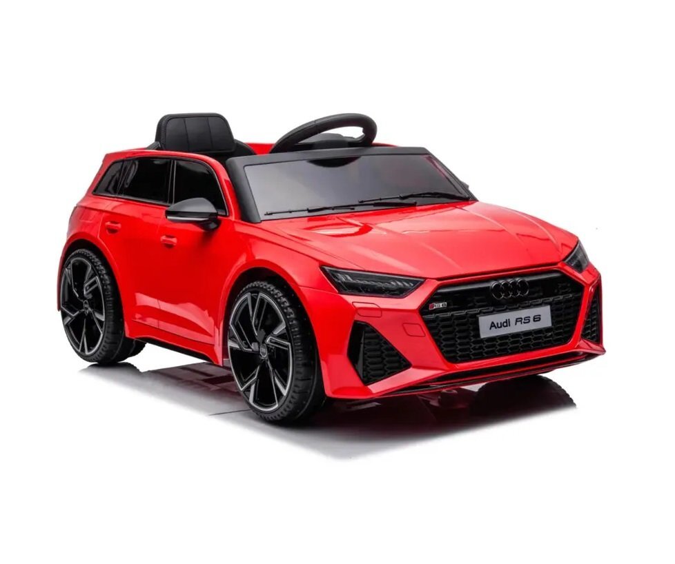 Audi Masinuta electrica pentru copii RS6 Red cu roti EVA 70W telecomanda pornire la buton roti Eva si scaun piele