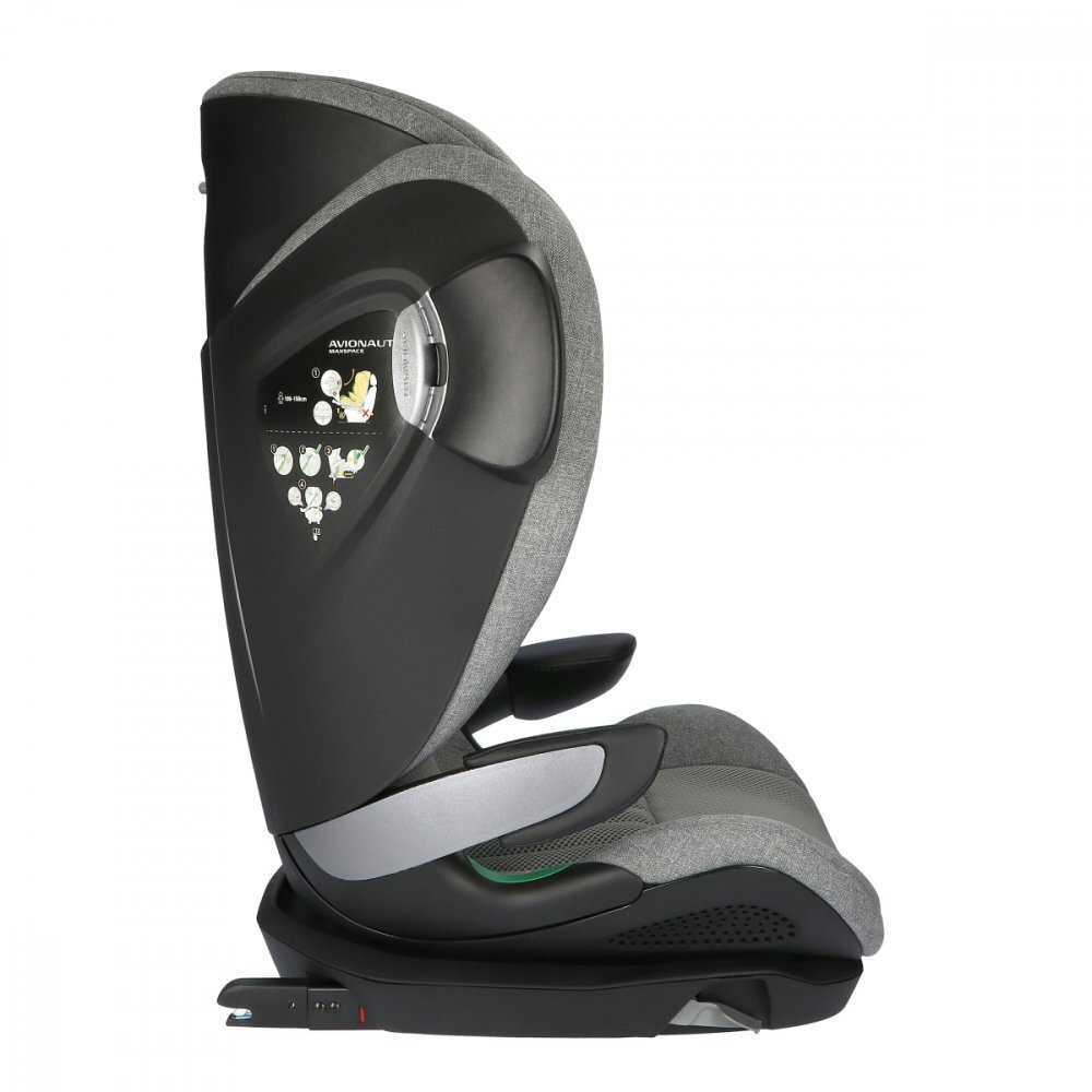 AVIONAUT Scaun auto pentru copii MaxSpace AirFlow Grey cu spatar reglabil tetiera ajustabila testare ADAC
