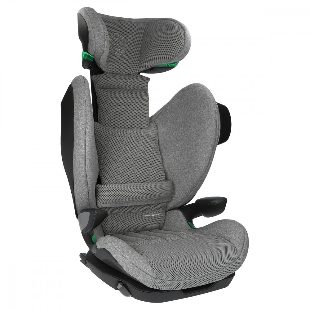AVIONAUT Scaun auto pentru copii MaxSpace AirFlow Grey cu spatar reglabil tetiera ajustabila testare ADAC
