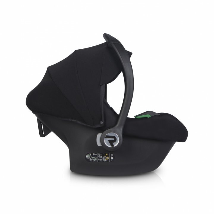 AVIONAUT Scoica auto Riko Cosmo standard de siguranta european R129 iSize testata ADAC cu maner de transport reglabil 40-87 cm sau 0-13 kg Negru