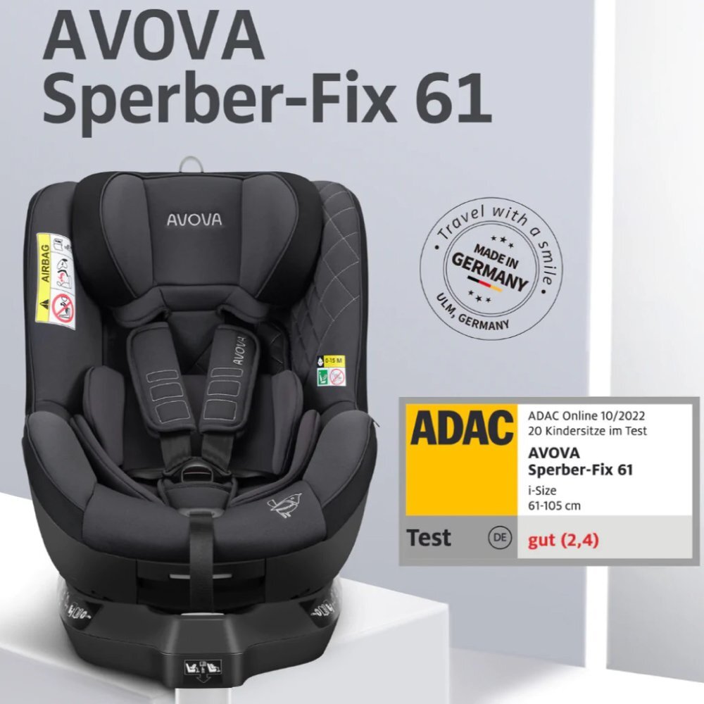 Avova Scaun auto Sperber-Fix 61 GreyBlack i-Size