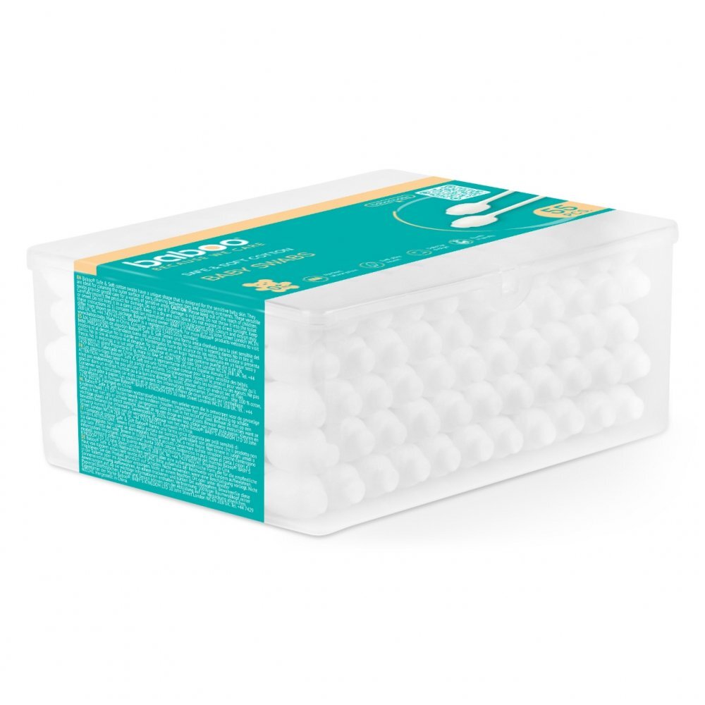 BABOO Betisoare bumbac pentru bebelusi cu protectie 55 bucati