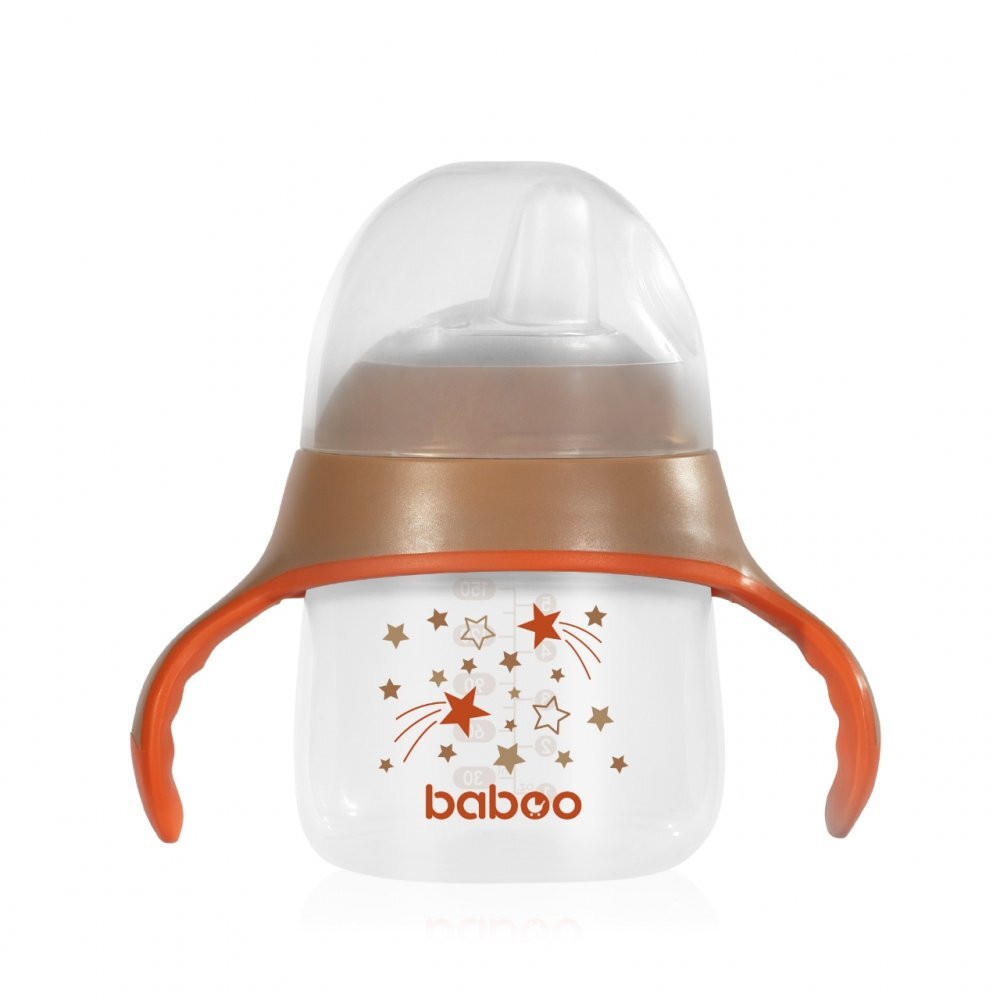 BABOO Cana cu tetina din silicon Au Naturale 150 ml 6 luni+