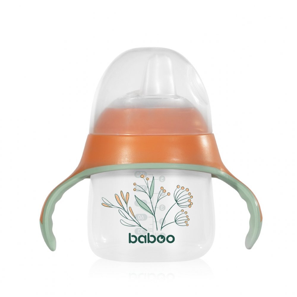 BABOO Cana cu tetina din silicon Peachy Keen 150 ml 6 luni+