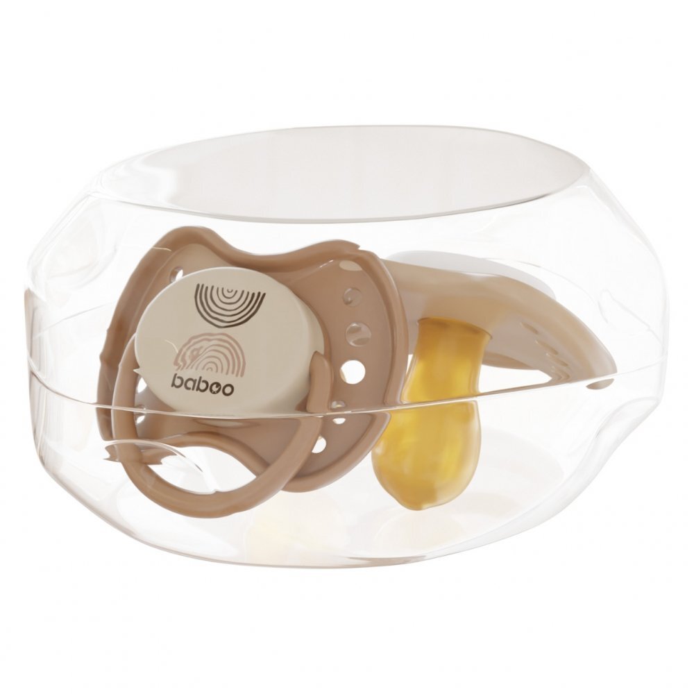 BABOO Set 2 suzete rotunde din latex Calmy Maro 0 luni+