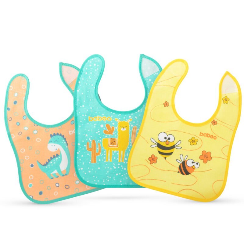 BABOO Set 3 bavete din bumbac Prietenii 0 luni+