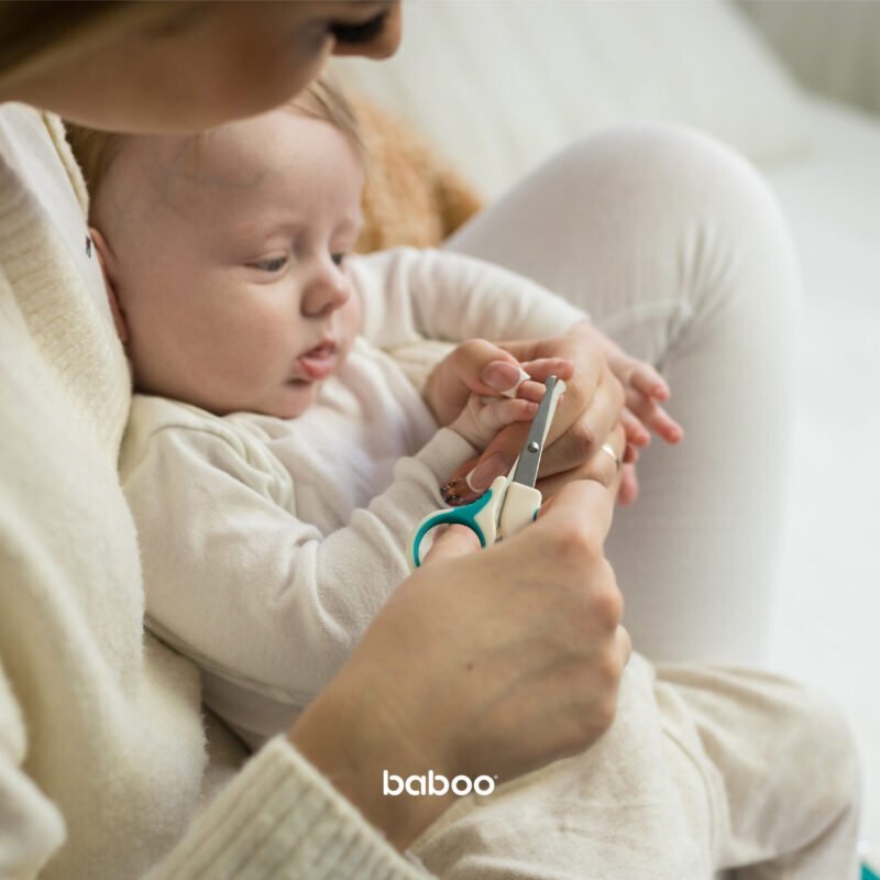 BABOO Set ingrijire unghii bebe cu forfecuta si unghiera 0 luni+