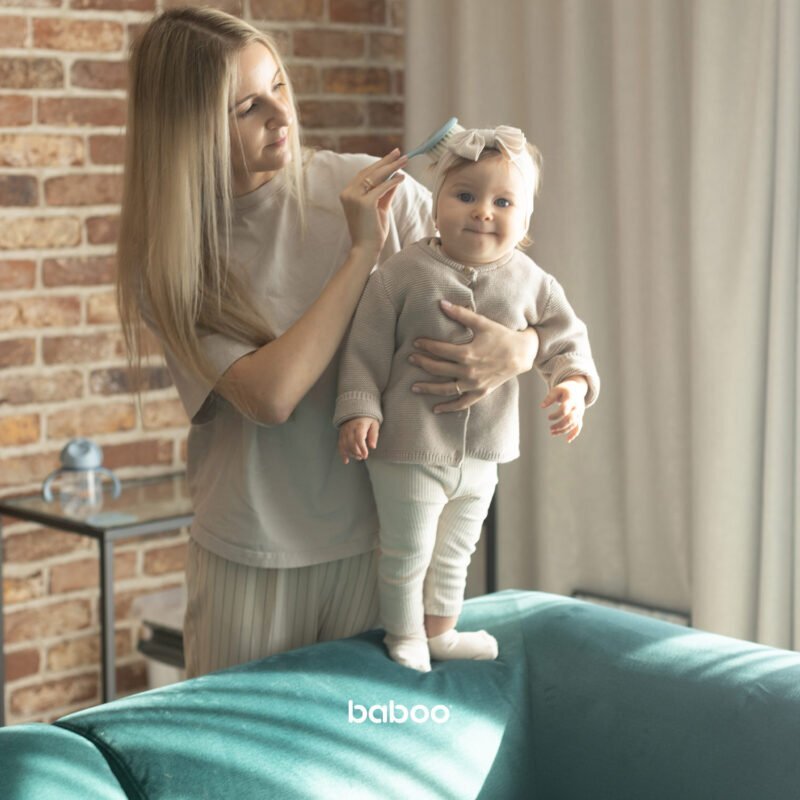 BABOO Set perie si pieptene bebe Albastru 0 luni+