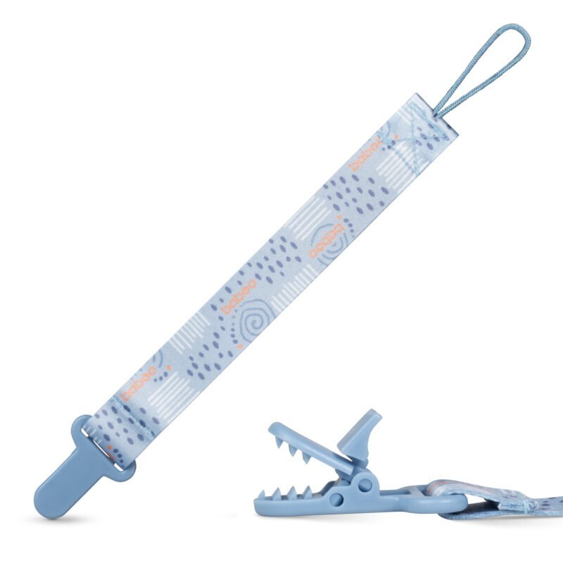 BABOO Suport pentru suzeta din material textil Bleu 0 luni+