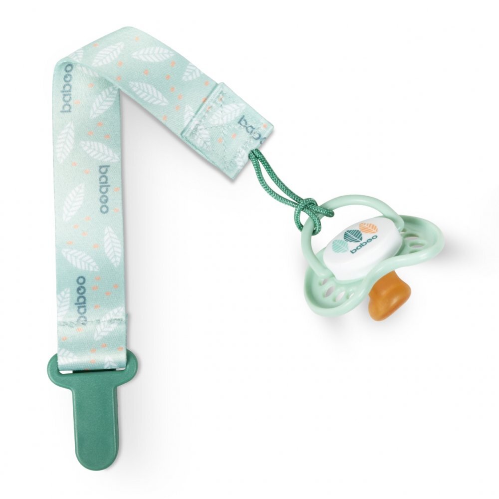 BABOO Suport pentru suzeta din material textil Verde 0 luni+