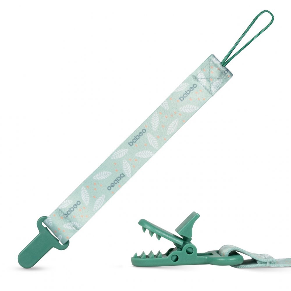 BABOO Suport pentru suzeta din material textil Verde 0 luni+