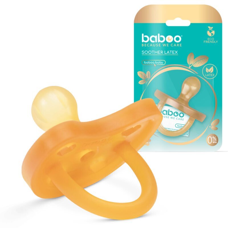 BABOO Suzeta rotunda din latex 0 luni+