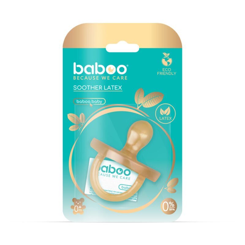 BABOO Suzeta rotunda din latex 0 luni+