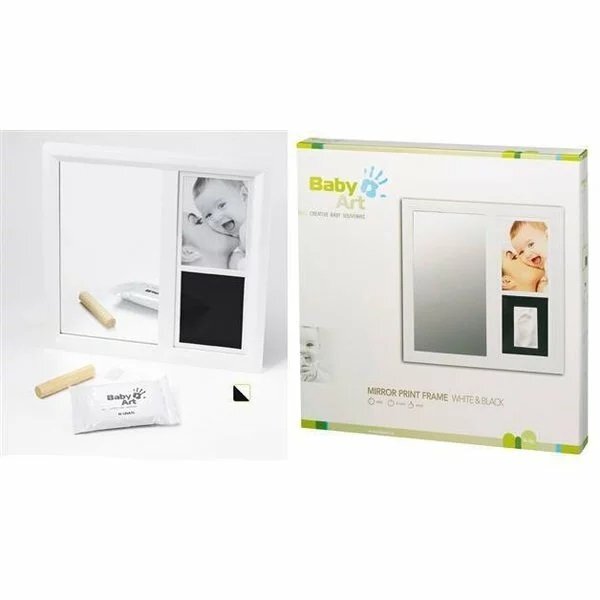 Baby Art Rama cu amprenta si oglinda white black
