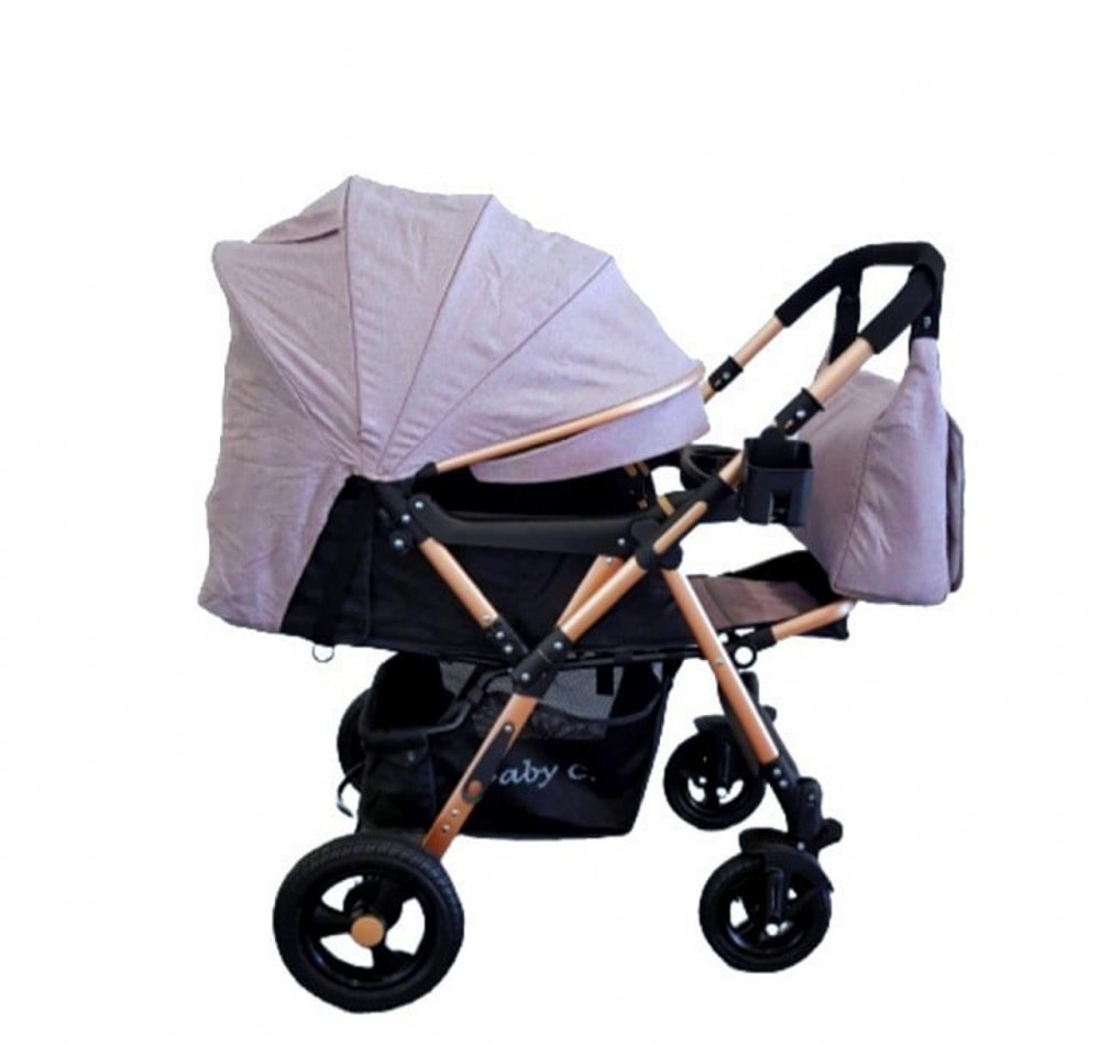 Baby Care Carucior pentru copii PRO 511 Gri Cu geanta bebe inclusa Cadru aluminiu Maner reversibil Spatar reglabil in 5 trepte Amortizoare Plasa insecte Frana picior Pliabil