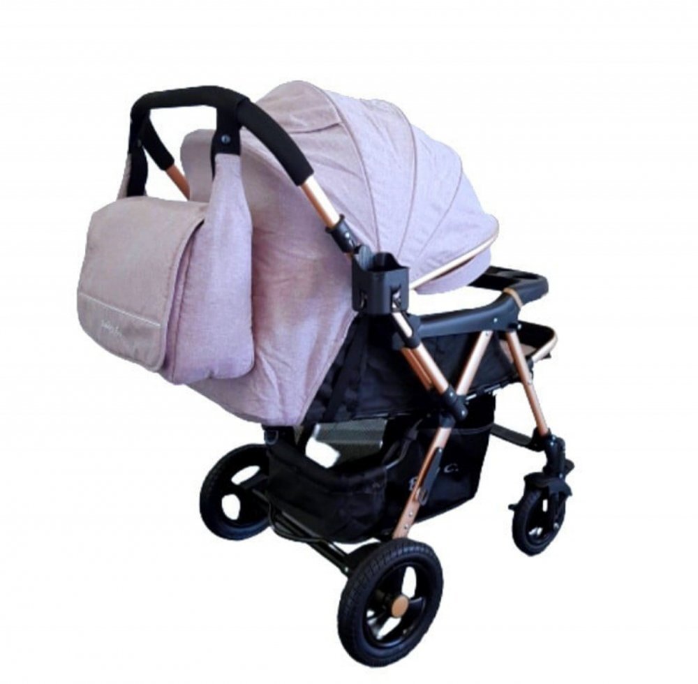 Baby Care Carucior pentru copii PRO 511 Gri Cu geanta bebe inclusa Cadru aluminiu Maner reversibil Spatar reglabil in 5 trepte Amortizoare Plasa insecte Frana picior Pliabil