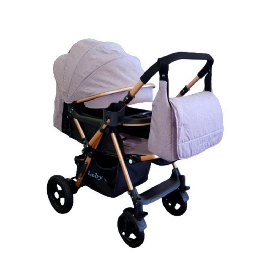 Baby Care Carucior pentru copii PRO 511 Gri Cu geanta bebe inclusa Cadru aluminiu Maner reversibil Spatar reglabil in 5 trepte Amortizoare Plasa insecte Frana picior Pliabil