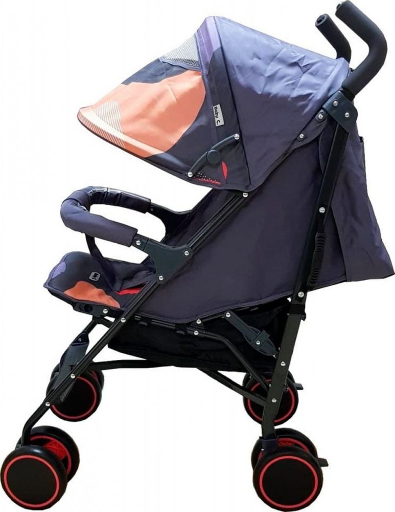 Baby Care Carucior pentru copii Pro 803 Camouflage Portocaliu pliere tip umbrela Sport Spatar reglabil in 7 trepte Pozitie somn Amortizoare Cadru din aluminiu