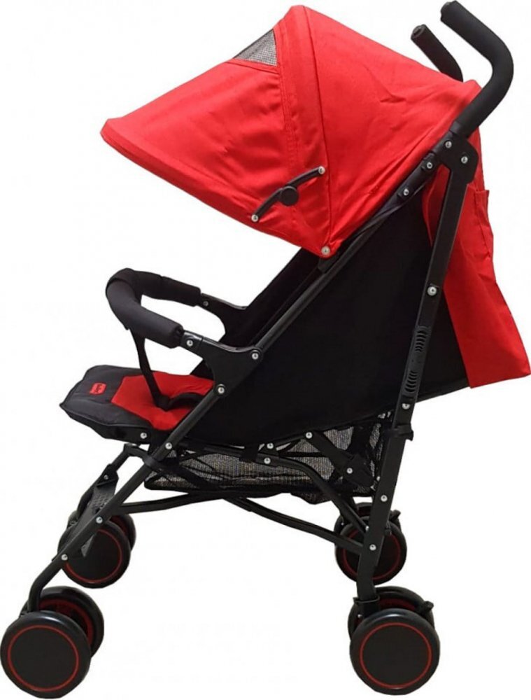 Baby Care Carucior pentru copii Pro 803B Rosu pliere tip umbrela Sport Spatar reglabil in 7 trepte Pozitie somn Amortizoare Cadru din aluminiu