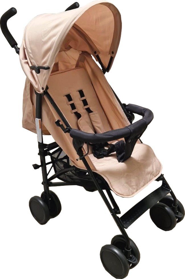 Baby Care Carucior pentru copii PRO 818B Beige sport tip umbrela Spatar reglabil in 7 trepte Pozitie somn Amortizoare Frana picior Pliabil