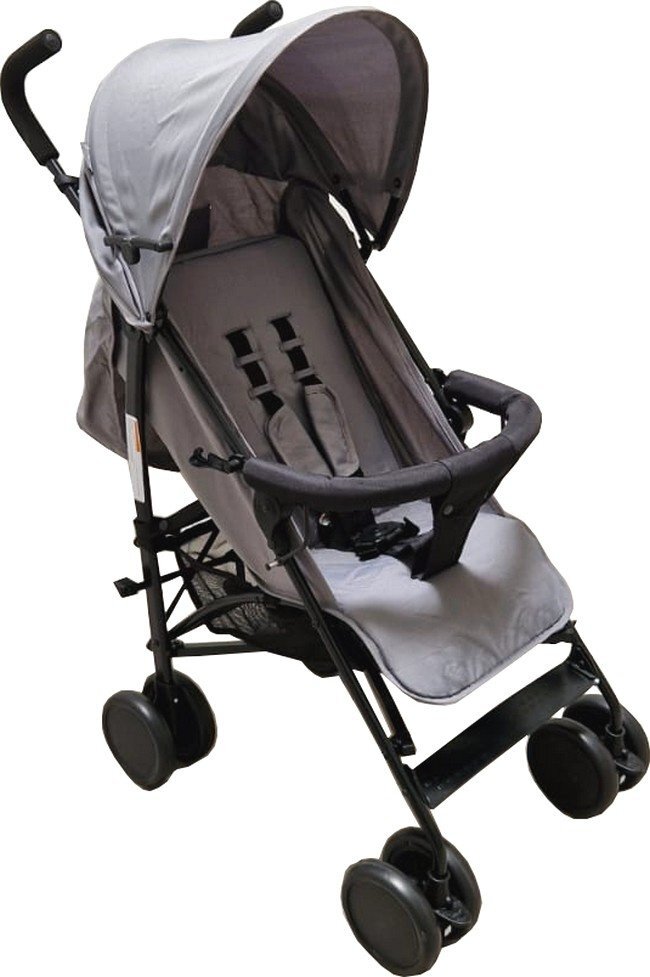 Baby Care Carucior pentru copii PRO 818B Gri sport tip umbrela Spatar reglabil in 7 trepte Pozitie somn Amortizoare Frana picior Pliabil
