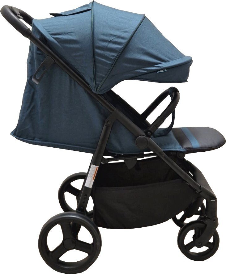 Baby Care Carucior pentru copii Pro S 508 Albastru Turquoise Cadru aluminiu Spatar reglabil in 3 trepte Husa picioare Frana picior Pliabil