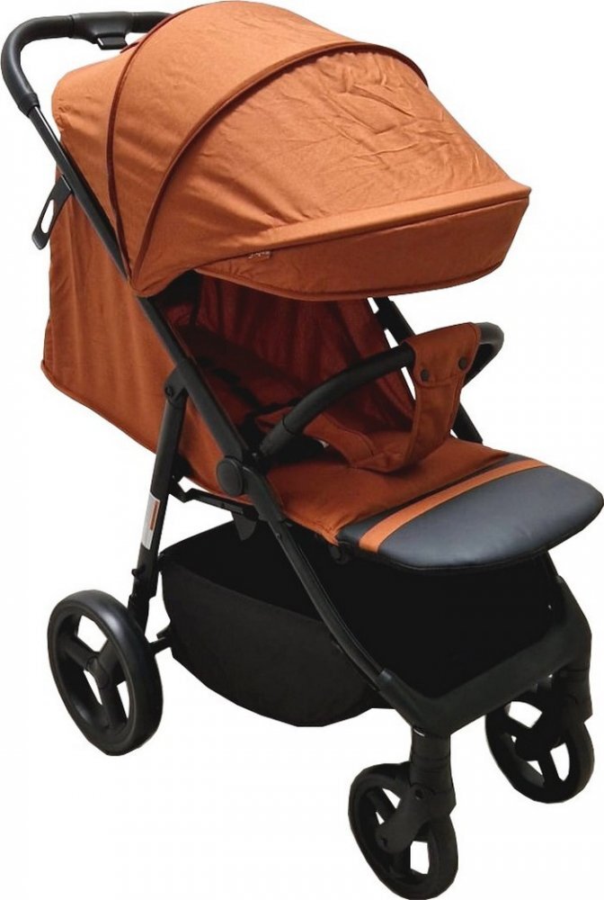 Baby Care Carucior pentru copii Pro S 508 Portocaliu Gold Cadru aluminiu Spatar reglabil in 3 trepte Husa picioare Frana picior Pliabil
