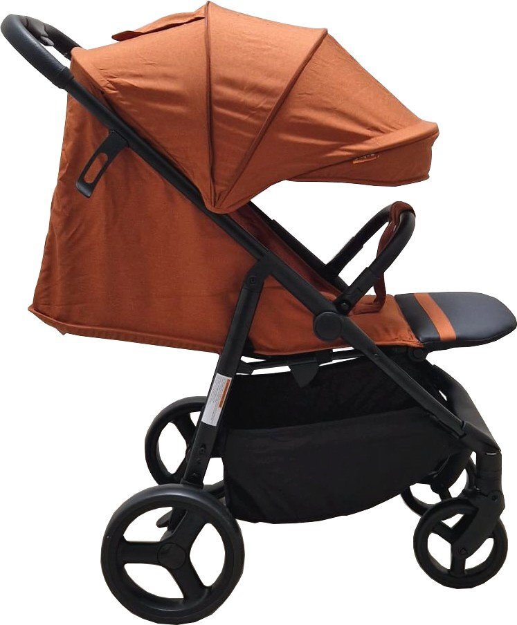 Baby Care Carucior pentru copii Pro S 508 Portocaliu Gold Cadru aluminiu Spatar reglabil in 3 trepte Husa picioare Frana picior Pliabil