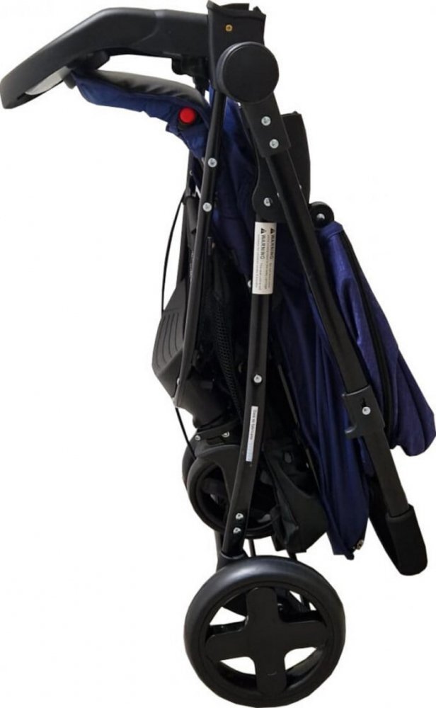 Baby Care Carucior pentru copii Pro SK10 Albastru cu Maner reversibil Spatar reglabil in 3 trepte Frana picior Pliabil