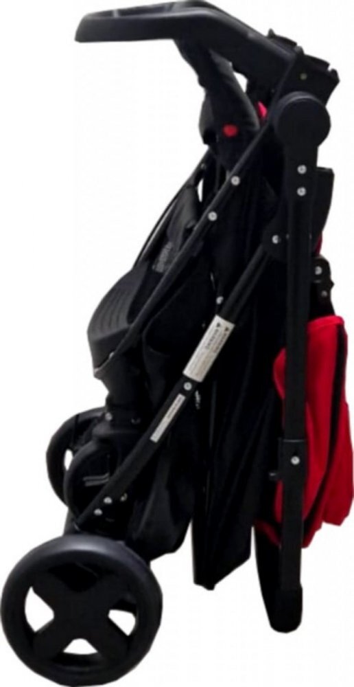 Baby Care Carucior pentru copii Pro SK10 Rosu cu Maner reversibil Spatar reglabil in 3 trepte Frana picior Pliabil