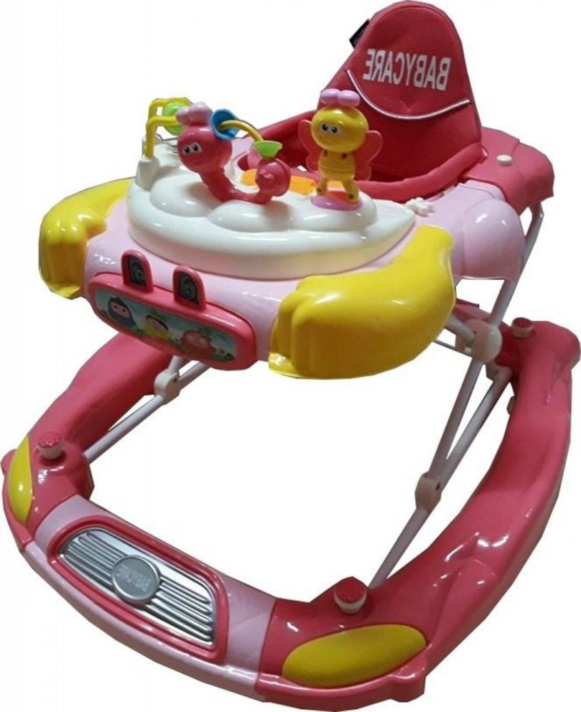Baby Care Premergator cu sistem de balansare Bunny Roz cu sistem de balansare 8 Roti Pliabil Cu Melodii