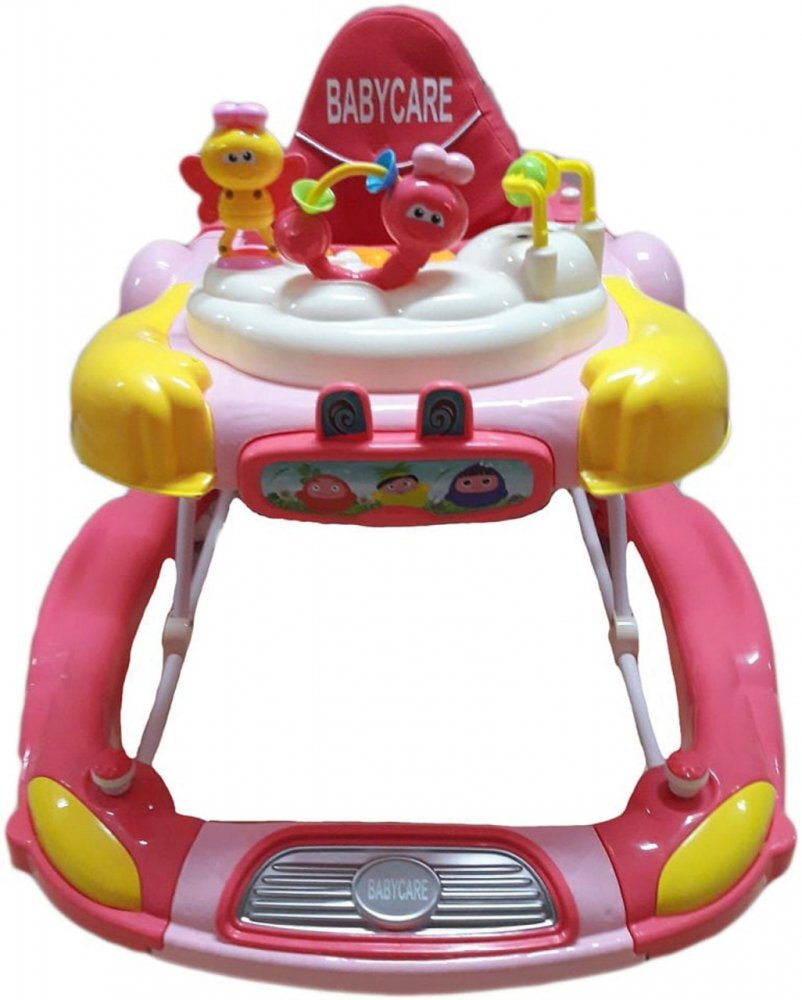 Baby Care Premergator cu sistem de balansare Bunny Roz cu sistem de balansare 8 Roti Pliabil Cu Melodii