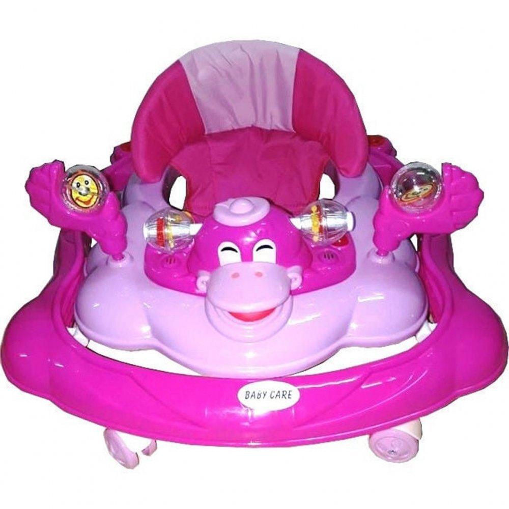 Baby Care Premergator Ratusca Roz reglabil in 3 trepte pliabil 8 Roti cu melodii