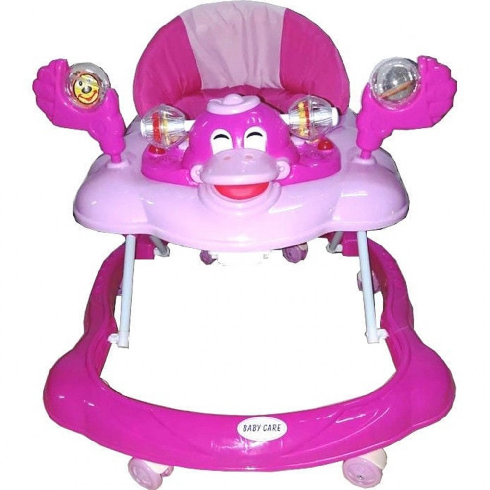 Baby Care Premergator Ratusca Roz reglabil in 3 trepte pliabil 8 Roti cu melodii