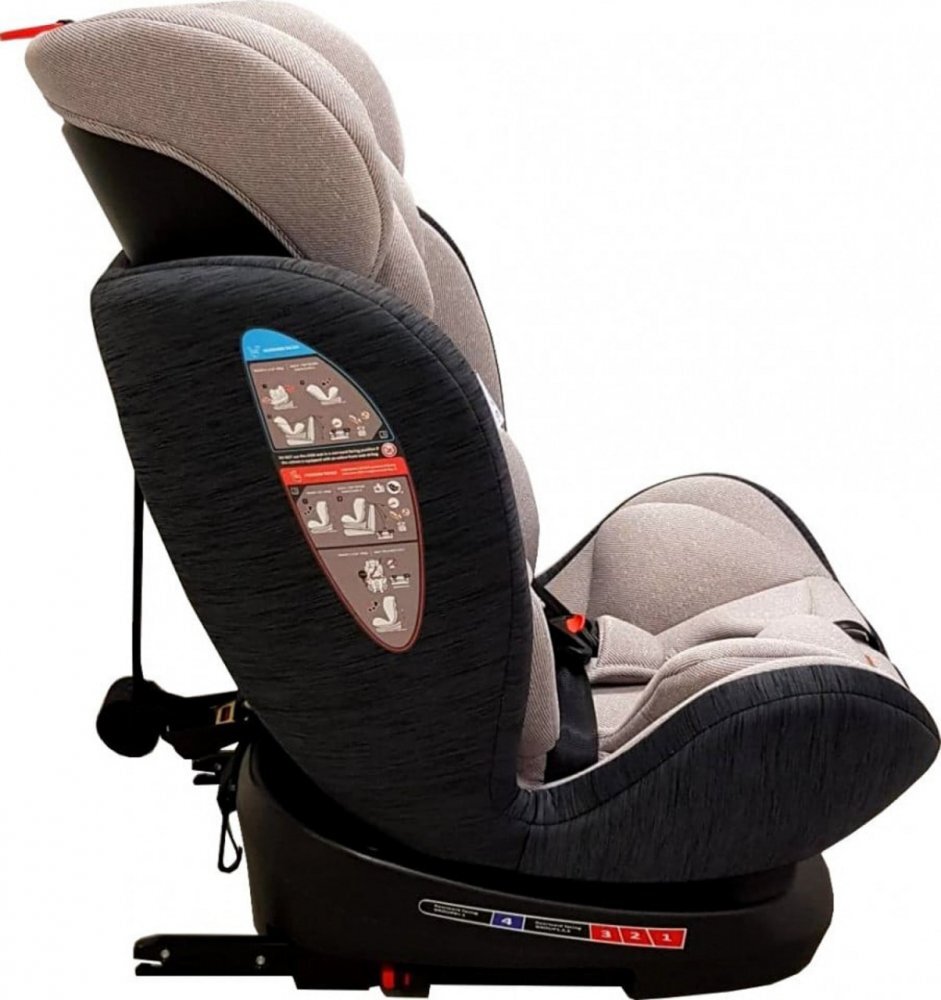 Baby Care Scaun auto cu isofix Motion Seat Gri Rotire 360 grade 0-36 kg Tetiera reglabila Omologare R-129 i-Size Centura in 5 puncte
