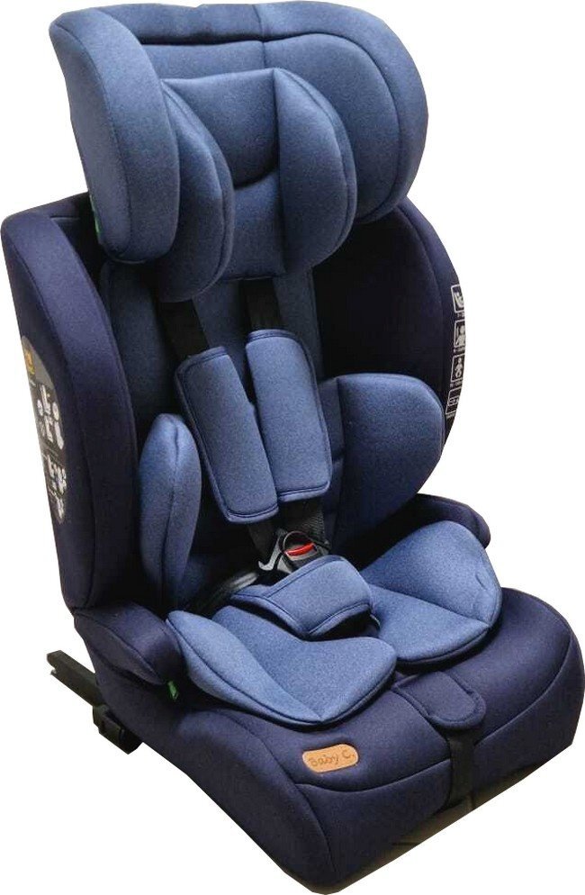 Baby Care Scaun auto cu Isofix Safety Plus Albastru 9-36 kg Omologare R-129 i-Size Tetiera reglabila Sistem de prindere in centura de siguranta Husa detasabila