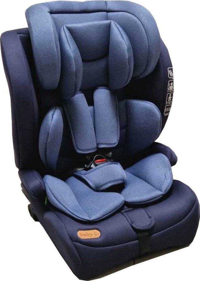 Baby Care Scaun auto cu Isofix Safety Plus Albastru 9-36 kg Omologare R-129 i-Size Tetiera reglabila Sistem de prindere in centura de siguranta Husa detasabila