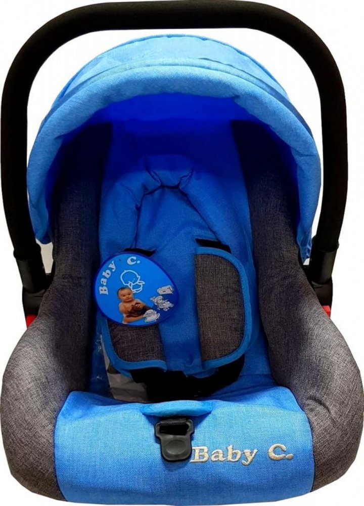 Baby Care Scaun auto Pro Albastru Gri Jeans 0-13 kg maner reglabil captuseala confortabila Omologare R-129 i-Size