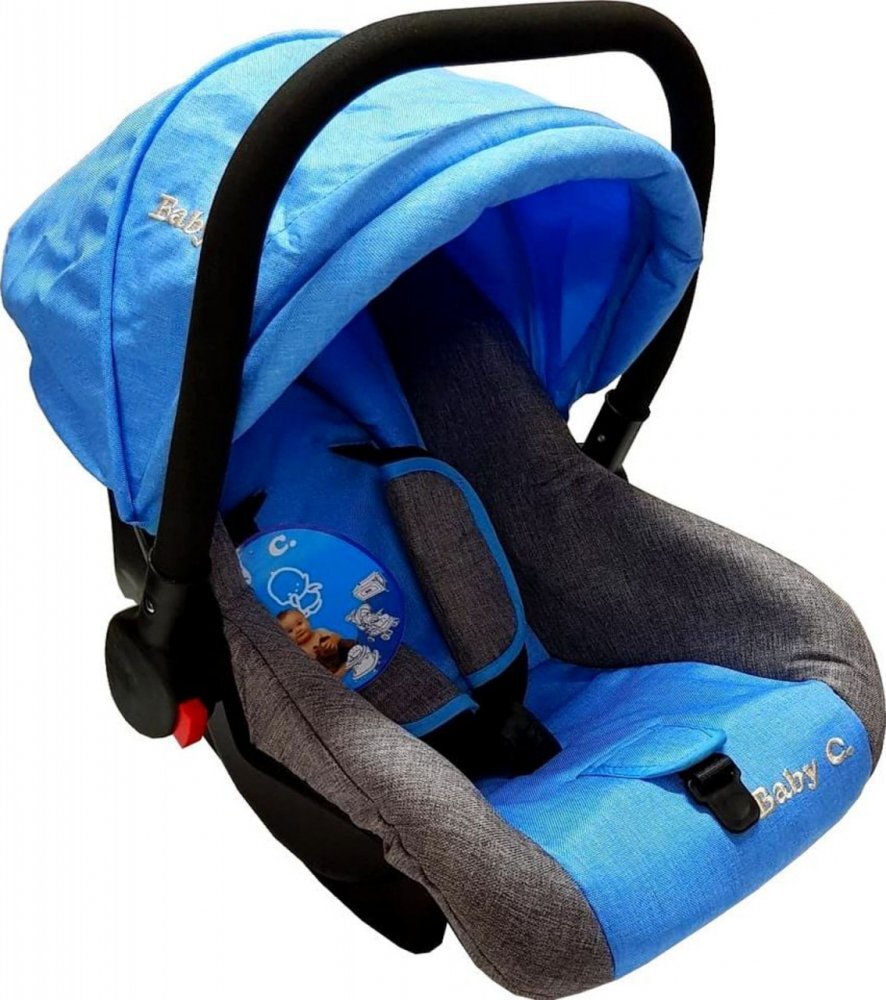 Baby Care Scaun auto Pro Albastru Gri Jeans 0-13 kg maner reglabil captuseala confortabila Omologare R-129 i-Size