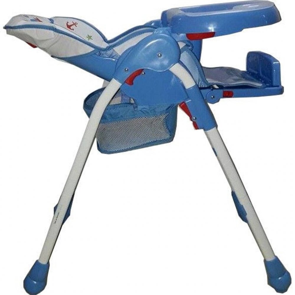 Baby Care Scaun de masa pentru copii Albastru reglabil in 3 trepte pliabil centura de siguranta sezut confortabil masuta detasabila